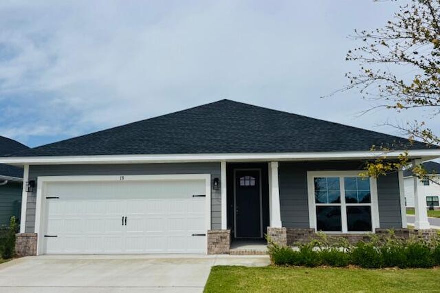 ***Ask about our fabulous builder incentives on our move-in ready homes *** Open concept plan on a CORNER LOT!  Large covered rear patio and large master bedroom make this a winning floor plan.  All ceilings at least 9', cathedral in main living area, 10' tray ceiling in master bedroom, 8' entry doors.  Located just 20 minutes to Blue Mountain Beach on the Gulf and 15 minutes to WalMart and Lowes in DeFuniak Springs.  Quartz countertops, durable CoreTec Pro Plus LVP flooring, fully sodded yard, sprinkler system with well and pump, garage door opener, pull-down attic stairs