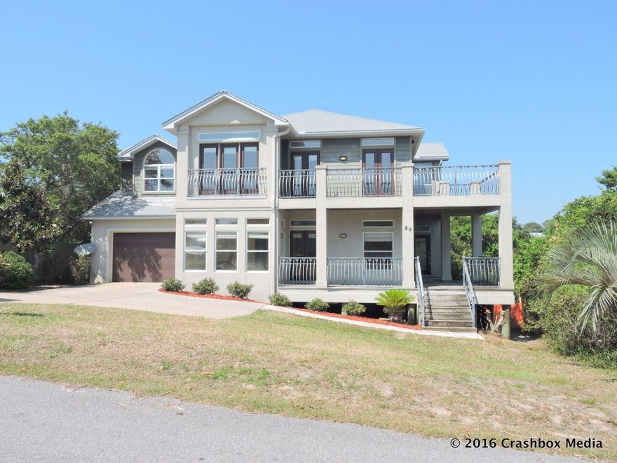 Live the 30a lifestyle! This home sits on a hill and has a lovely view of the Gulf of Mexico. It has an open floor plan with a stylish interior. It features granite counter tops, tile flooring, decorative railings, soaring ceilings, and more. The master suite is very spacious and boasts a walk-in closet and very large bathroom with a double vanity, separate shower, and jacuzzi tub. The location is blocks from 2 public beach accesses, Butler Elementary, Gulf Place, Ed Wallene park, and more.