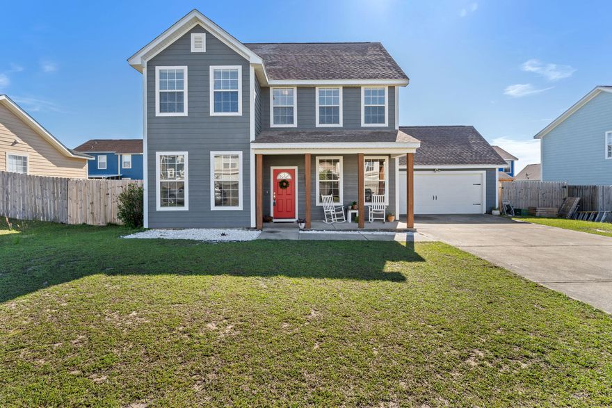 If you're looking for a short commute and to live as south Crestview as it gets (on a flat lot!), then this is the perfect affordable home for you! Past the adorable covered front porch as you walk inside you'll find a formal dining room or office area to your right and a flex space (a perfect playroom!) to your left. Downstairs is a conveniently located half bath, and the sellers installed laminate flooring . With lots of windows natural light pours in from every angle! The nice sized kitchen features plenty of counter space, kitchen island, and a great sized pantry! An additional bonus space is located off the kitchen perfect for an eat in kitchen space, or whatever you can dream up! Freshly painted exterior in 2019. Two new AC units in 2019 as well.