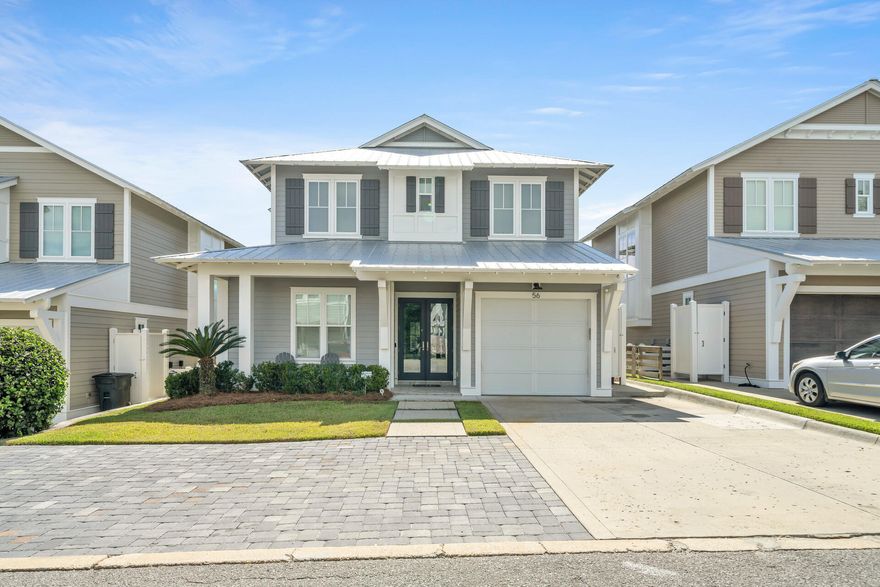 QUALITY CONSTRUCTION  in Blue Mt Beach.  One owner, and never been rented. Being sold fully furnished (minus a few personal accessories). Hardwood floors, 10ft ceilings, solid wood doors, gas stove, gas fireplace, wiring for surround sound and security, and many more upgrades.  Master upstairs and down.  Come see why the locals enjoy 30a west living.  Short term rentals are allowed.
