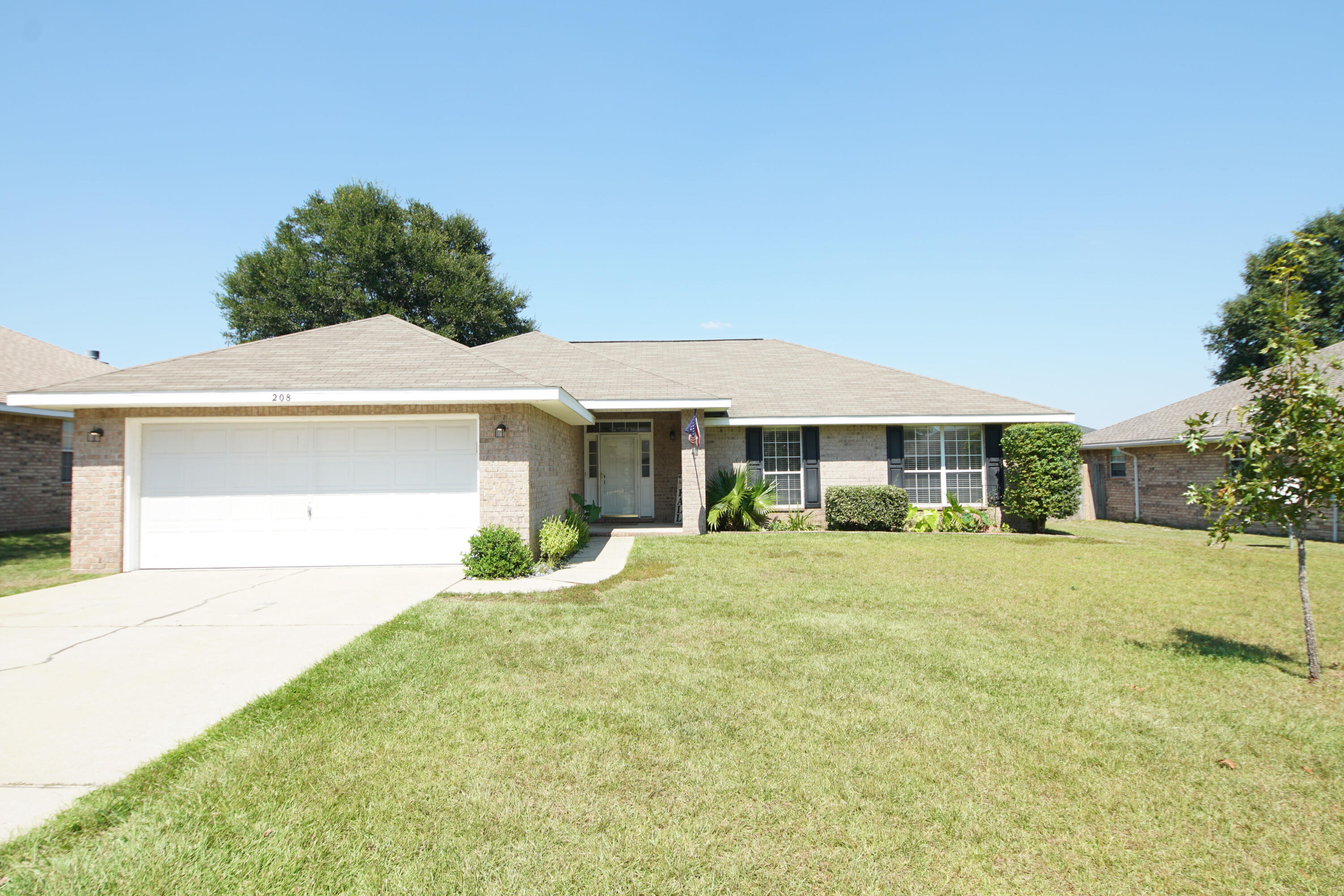 PRICE REDUCTION over 10k. Move in ready home in a perfect location. Welcome home to this beautiful open concept home with several updates. Newer LVP flooring in all main areas and 2 bedrooms, Newer paint throughout,  New HVAC 2020, New Water Heater in 2021. 4 bedrooms and 2 full baths, are laid out on a split floorpan.  The vaulted ceiling living room gives an expansive feel to the great room. Kitchen has a breakfast bar and separate pantry and extra countertop space.  Master bedroom is great sized with a large ensuite complete with dual vanities,  oversized tub/shower combo and walk in closet.  The covered patio leads to a large backyard, new playground area, shed and oversized gate complete this space. Laundry room is larger with space for extra storage.