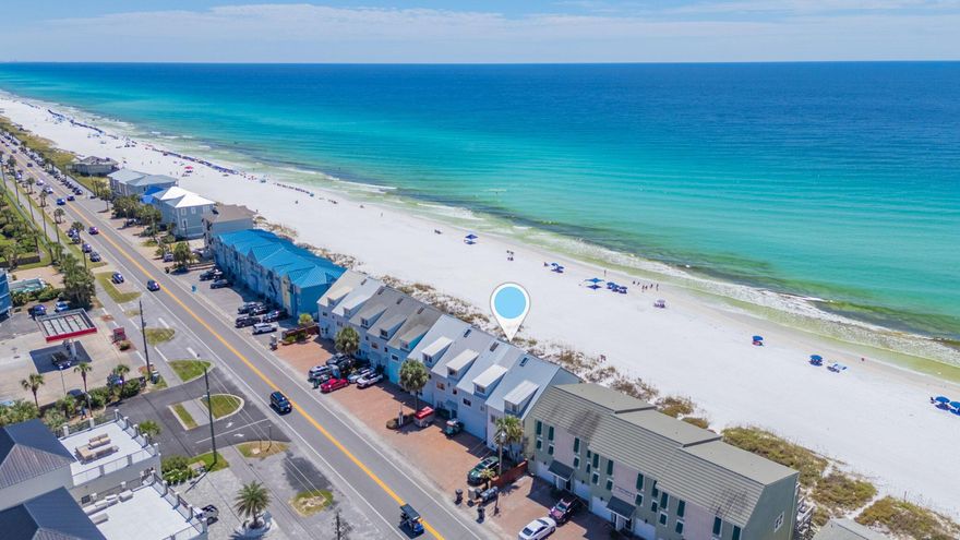 Rare Gulf Front Opportunity with Private Beach Ownership and No HOA!This 3-story townhome offers the ultimate beachfront lifestyle with your very own stretch of private beach--not just 'access.' Unlike most Gulf-front properties, there are no HOA fees, saving thousands each year compared to condos that often carry dues of $1,000+ per month. Ownership extends all the way to the waterline, and the closest public access is far enough away that the beach remains quiet and secluded, even during peak season. Nearly 2,500 square feet of living space includes 4 bedrooms, 3 full bathrooms, and sweeping Gulf views from every floor. Step right out your back door onto the sand; no elevators, no crowds. A dedicated parking space accommodates 4 vehicles, and the home is being sold furnished. Perfectly located in Miramar Beach, you'll be just minutes from Silver Sands Premium Outlets, Sandestin, and Destin Commons, while enjoying your own private retreat on the Gulf. The roof and HVAC units were replaced in 2022, and the HWH in 23 or 24. 
