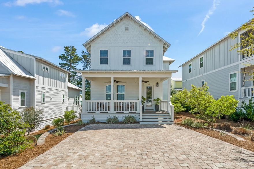 Over $100k+ proven annual rental income with Southern Holiday Homes. Southern Holiday Homes is to retain management for 12 months as there is already over $17k on the books for June 2022 + $18k for July 2022! Situated in the ultra-desirable Highland Parks neighborhood in Blue Mountain Beach directly on 30A, this stunning open-concept home was professionally designed and decorated with upgrades throughout! From the huge stacked stone gas fireplace to the 2 expansive porches in addition to a lovely outdoor dining + entertaining space with corn hole, string lights and grilling area, upgraded hardwood floors and crown molding throughout!
