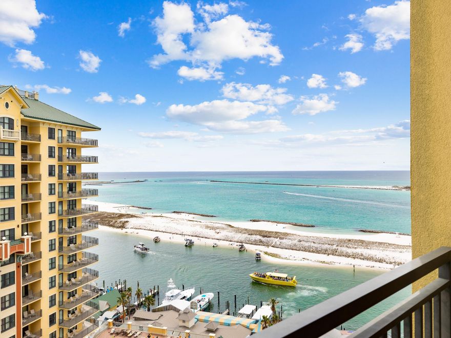 Enjoy views of Destin Harbor, the East Pass and the Gulf of Mexico from this two bedroom, two bathroom condo at the most sought-after resort in Destin. Being sold fully furnished, this Emerald Grande property features a balcony off of the living room and a separate, private balcony off of the master bedroom to take in some of the best views on the Emerald Coast. In addition to two bedrooms, this unit has a full bunk room to sleep additional guests. Notable updates include new flooring throughout. Emerald Grande's amenities are second to none including a zero-entry outdoor pool, indoor pool, two hot tubs, a fitness center and an onsite spa and restaurant. Just beyond Emerald Grande, you'll find yourself on the Harbor exploring waterfront dining, shopping, live entertainment and regular events. Watch the sunset at Jimmy Buffett's Margaritaville, catch a boat shuttle to the beach or try your hand at kayaking, jet skis, parasailing, fishing charters or dolphin cruises. It's the perfect location to make the most of a weekend  or a lifetime  in the Florida Panhandle.