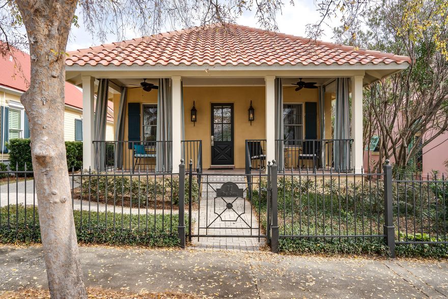 This Stunning Coastal 1-Level Home is Located in the Gated Gulf Front Community of Caribe. Caribe Offers an Abundance of Luxury Beach Living Amenities, to include Tree Lined Streets, Two Pools, Tennis Courts & a Private Beach Access only a Short Walk Away. Caribe Does Allow Vacation Rentals of One Week or More. While only approx 25% of the Homes are on the Vacation Rental Market, Potential Rental Income is an Added Bonus! This 3 BR 2 BA Unique Styled Home offers Open Living Area w/Gas FP, Hardwood & Tile Flooring, Vaulted Ceilings, a Large Relaxing Front Porch, Split Floor Plan separated by a Bricked Courtyard w/Natural Light. Fully Furnished and Move-In Ready! This location is convenient to shopping, restaurants, schools, beaches, bays & employment opportunities! NEW Tiled Roof!