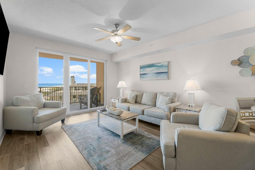 Exceptional 3-Bedroom, 2-Bathroom Condo in Calypso Tower 3: Your Gulf Coast Paradise AwaitsWelcome to an unparalleled living experience in one of Panama City Beach's most coveted addresses--Calypso Tower 3. Nestled in the heart of the vibrant coastal community, this stunning 3-bedroom, 2-bathroom condo offers a unique blend of luxury, comfort, and convenience. Whether you're looking for a permanent residence, a charming second home, or an investment opportunity with the potential for lucrative short-term rentals, this property checks every box.From the moment you step into this meticulously designed condo, you'll be greeted by the elegance and sophistication that define the Calypso lifestyle. The interior boasts high-quality Luxury Vinyl Plank (LVP) flooring throughout, providing  a seamless, stylish foundation that is both durable and easy to maintain. With a spacious layout that maximizes every square foot, this home offers a perfect blend of modern aesthetics and functional design.



As you enter the condo, you'll find yourself in a bright and airy open-concept living area. The expansive living room is bathed in natural light, thanks to large windows that offer breathtaking views of the Gulf of Mexico. The seamless flow from the living area to the dining space and kitchen creates an inviting atmosphere perfect for entertaining or relaxing with family and friends.

The kitchen is a chef's dream, equipped with stainless steel appliances that blend form and function. Whether you're whipping up a gourmet meal or enjoying a casual breakfast at the breakfast bar, you'll appreciate the quality finishes and ample storage space that this kitchen provides. The sleek quartz countertops and custom cabinetry add a touch of sophistication to this already impressive space.

Retreat to the master bedroom, where luxury meets tranquility. This private sanctuary features an en-suite bathroom that is nothing short of extraordinary. The oversized walk-in shower is a highlight, offering a spa-like experience with its modern fixtures and elegant design. But the real showstopper is the stunning Gulf views visible from the master bedroom. Wake up each morning to the serene sight of turquoise waters and white sandy beaches, and let the gentle sounds of the waves lull you to sleep each night.

The master suite is thoughtfully designed to be both a personal retreat and a practical living space. The ample closet space ensures that all your belongings are neatly organized, and the well-planned layout allows for a comfortable and luxurious living experience.

The two additional bedrooms are generously sized, each offering ample closet space and natural light. These rooms are perfect for family members, guests, or even as a dedicated office or hobby space. The second bathroom is beautifully appointed, featuring modern fixtures and finishes that complement the overall aesthetic of the condo.

Calypso Tower 3 stands out not only for its individual units but also for its exceptional building and community amenities. As the closest building to Pier Park, residents enjoy unparalleled access to one of the area's most popular destinations. Pier Park offers a wide array of dining, shopping, and entertainment options, ensuring that you'll never be far from the action.

The community amenities at Calypso Tower 3 are designed to enhance your lifestyle. Take a dip in the pristine, resort-style swimming pool, or unwind in the hot tub after a day at the beach. The well-maintained grounds and common areas provide a welcoming environment for residents to enjoy.

For those considering this condo as a short-term rental investment, the potential is substantial. The prime location in relation to Pier Park and the luxurious features of the condo make it highly desirable to vacationers seeking a memorable stay in Panama City Beach.
