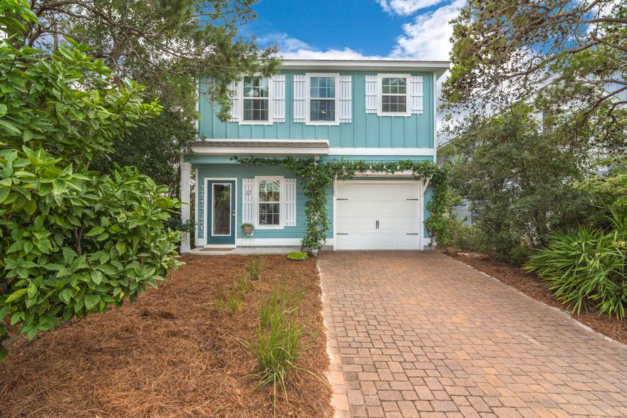 This well-kept 3 bedroom, 2.5 bathroom Coastal Cottage, with numerous upgrades, is a must see! Located just a short distance from the beach (350 yards/0.2 miles), this home embodies seaside living. Numerous windows and an open floor plan provide an abundance of natural light throughout this residence. On the first level is a spacious living and dining area, which opens to a well appointed kitchen with breakfast bar. A sizable master bedroom with ensuite and large walk-in closet is located on the second floor, along with a laundry room, and 2 additional guest bedrooms with an adjoining bathroom. The rear of the property has been transformed into a relaxing oasis with a large wooden deck, pergola, and outdoor shower. Waterview at Inlet Beach is located between 30A Avenue and The Shoppes at Inlet, and is just a short distance from Rosemary Beach and 30A.