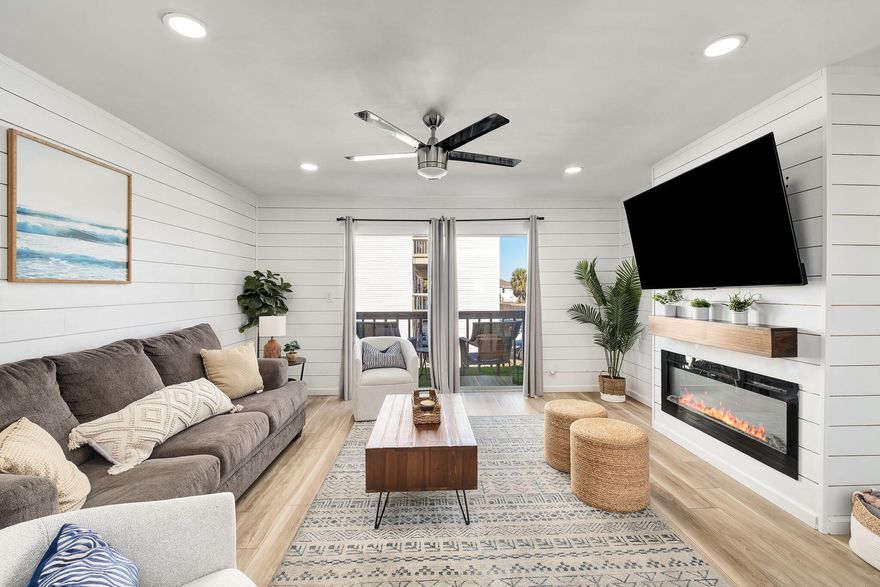 Must see! This beautifully renovated 2-bedroom, 2.5-bath condo located on desirable Okaloosa Island, perfectly positioned between Destin and Fort Walton Beach. This thoughtfully updated home features an open and inviting floor plan with new luxury flooring throughout, porcelain tile in the bathrooms, recessed lighting, and a fully updated kitchen with refreshed cabinetry, countertops, and appliances.The spacious living area is ideal for both relaxing and entertaining, highlighted by a newly installed fireplace set against a stylish shiplap accent wall. The kitchen seamlessly overlooks the living room, creating a functional and welcoming space for gatherings. Enjoy the coastal lifestyle with the beach just a short walk away, along with close proximity to the Okaloosa Island Boardwalk offering dining, shopping, fishing, and entertainment. Convenient access to both Destin and Fort Walton Beach provides even more options for restaurants, attractions, and everyday conveniences.

This property is well suited as a primary residence, second home, or vacation rental opportunity, offering comfort, style, and an exceptional island location.