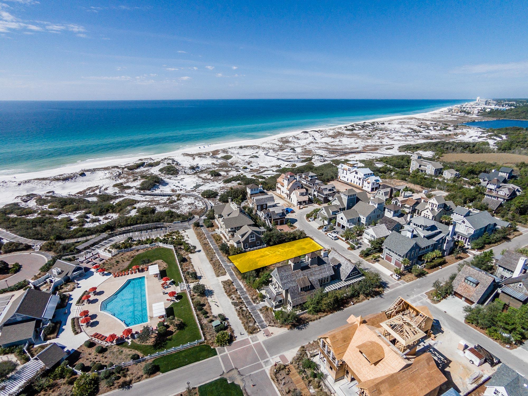 Special and Unique homesite in WaterSound Beach. Great view opportunity situated one lot behind gulf front and conveniently located to the beachfront community pool. WSB offers community parks, boardwalks, bridges, and pathways linking common spaces, conservation areas, parks and neighborhoods. Private fitness center, putting park, and 24hr security with gated entrance. WSB is boardered to the west by Deer Lake State Park and Camp Creek Lake on the east side. Camp Creek Golf Club conveniently located nearby.Incredible homesite!
