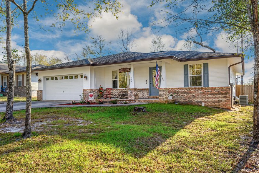 Beautiful well kept home in the city limits & just under an hour to our beautiful white sandy beaches. Conveniently located in a highly sought after subdivision just behind the high school, walking distance of the elementary school and Wee Care Park making it the perfect location. Upon entering the home you are welcomed into an open floor plan, just right for family gatherings. The kitchen is galley style with a pantry. French doors open off of the dining area to a covered back porch & fully fenced back yard for privacy. There's more.....split floor plan for seclusion in the master suite, large laundry room & a two car garage.