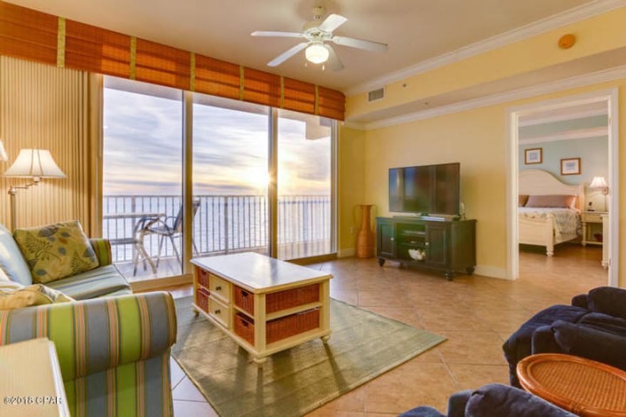 Best of the best in the Tidewater Beach Resort! Coveted ''Type L'' floorplan features a Gulf Front Master Suite and a Large Bunk Room and 2 Full Baths (rents like a 2 bedroom; sleeps 6). Prime 9th floor location, not too low, not too high! Close but just far enough for the elevators makes for convenience without the noise. This beautifully decorated, beach inspired 1 bedroom, 2 bath Gulf front condo is fully equipped for rental and has a seasoned rental history. Private Bunk room with adjacent bath makes this live like a true two bedroom condo! Upgrades include 18'tile on the bias throughout, custom cabinetry in kitchen, and custom bifold doors on bunkroom! Extremely well cared for meticulously maintained...new HVAC installed 3/18; new HWH installed 3/17!