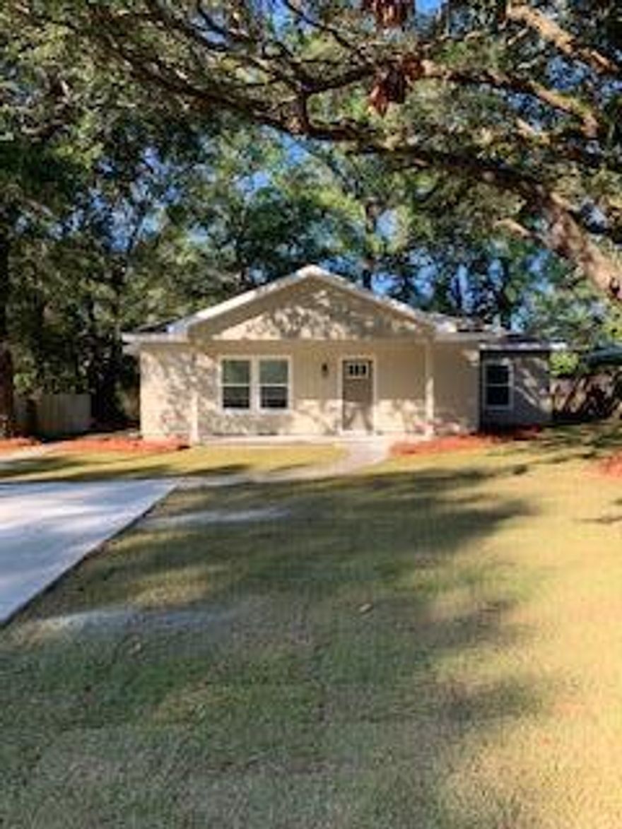 BRAND NEW CONSTRUCTION with NO HOA. Lot has huge oak trees and a large back yard! This 3 bedroom 2 bath home has an open floor plan featuring quartz countertops, stainless steel appliances, luxury vinyl and tile flooring, recessed lighting, oversized laundry room, large master walk-in closet with custom shelving, double vanity in master bath and upgraded insulation including foam in the attic.