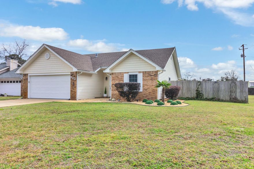 This well-maintained, one-story home offers an incredible opportunity for anyone looking for convenience and comfort. Located just 10 minutes from Hurlburt Field Airforce Base and a short drive to beautiful beaches, it's an ideal choice for military personnel, beach lovers, or anyone seeking a central location with easy access to both work and play. The home is truly move-in ready, with a number of recent upgrades including like new windows and siding, a privacy fence, and a hurricane-rated garage door for peace of mind. The roof was replaced in 2017, and the HVAC system and water heater were both updated in 2020, so you'll enjoy years of worry-free living. Sitting on a spacious oversized corner lot, this home offers ample outdoor space, perfect for relaxing or entertaining.