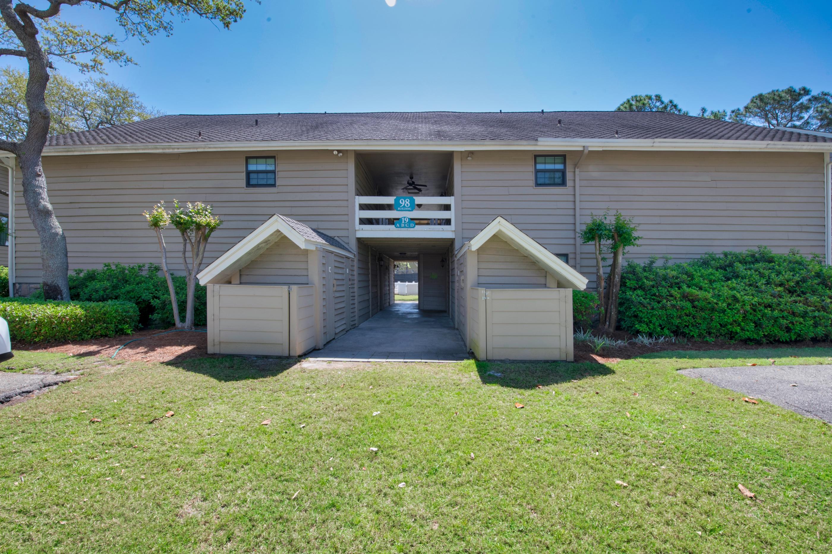 One of a kind find, 3BR / 2 ba Golf Villa in Seascape Golf, Tennis & Beach Resort. First floor unit has been renovated within the past few years. Both bathrooms were updated in 2019 with plank tiled flooring and subway tile bath surrounds along with a new HVAC in 2019 with upgraded electrical panel. Newly installed carpet in the l/r, granite countertops in kitchen and new cabinets with-in the past few years. The refrigerator & dishwasher were replaced in 2020. The patio doors opens to a covered porch and just steps to one of the community pools and tennis courts. Relax on the porch enjoy the swing after a day in the sun.