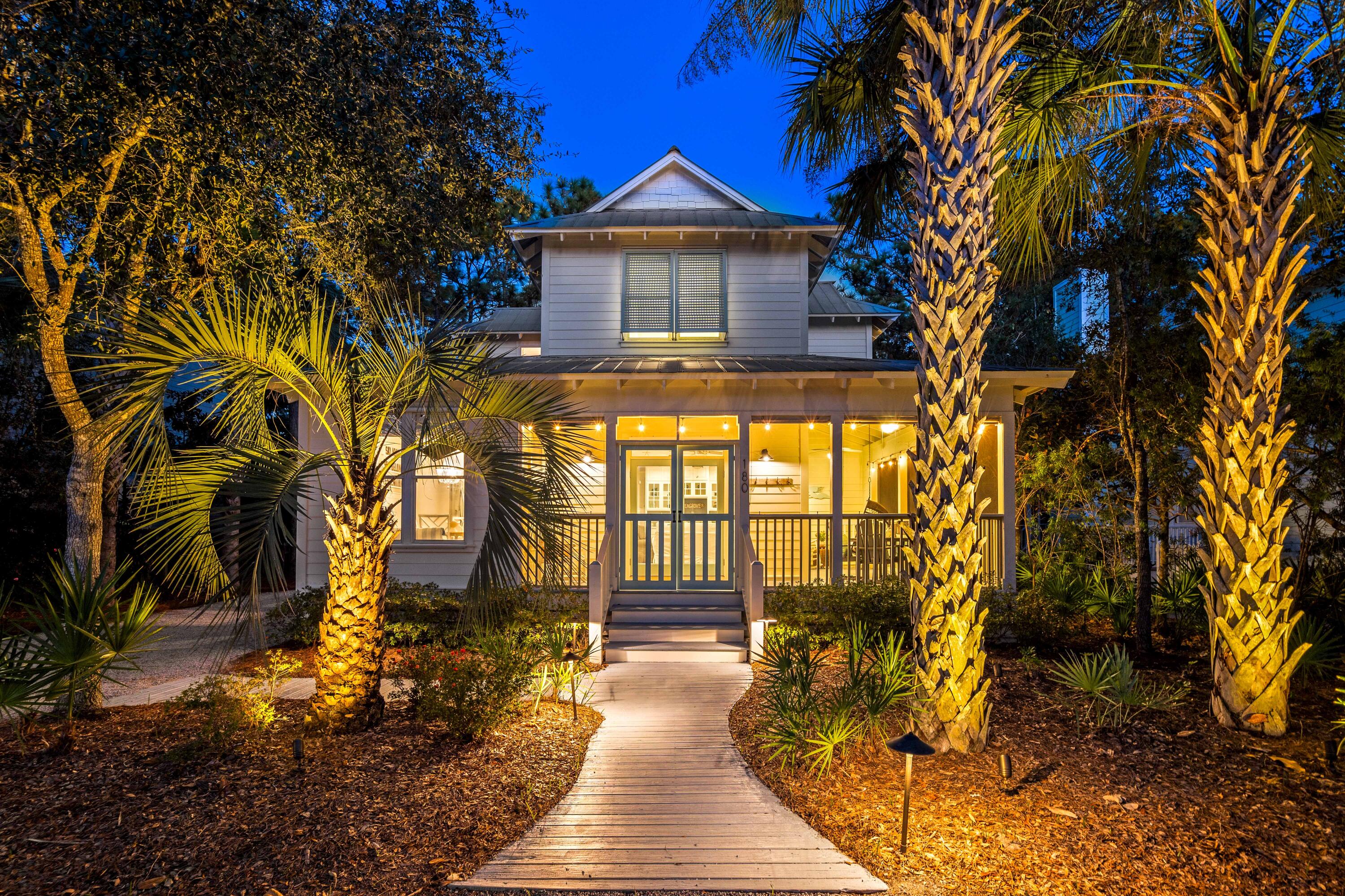 Welcome to 180 Cullman Avenue in The Grove by the Sea, a highly sought after and quiet community in beautiful Seagrove Beach, positioned just a short distance from Watercolor & Seaside.This meticulously maintained coastal chic home boasts over 2,100 square feet, four-bedrooms, four full bathrooms, and offers recent updates evident throughout.Inside the home you're greeted with a clean and tastefully designed interior including a beautiful kitchen with top-of-the-line appliances, quartz countertops, and a gas range.This well-designed floor plan offers an abundance of room for seating and entertainment as well as two bedrooms on the first floor and two additional bedrooms on the second floor.This turnkey investment property