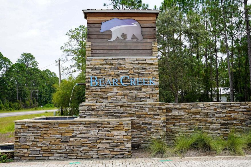 Great opportunity to build your dream home in this quiet gated community of Bear Creek.  There are plenty of amenities for the whole family, including Tennis courts, Pickleball courts, Basketball court, a Playground, Swimming pool, and a Gym. There is a boat launch near by 331 bridge and just 15 minutes to the beach along 30A. This is a non-short-term rental community.  Buyer responsible for verifying all information and lot dimensions are correct.