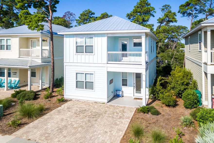 GULF REFLECTIONS - 4 bedroom 4 -1/2 bath home only a short walk to the beach at Ed Waline Park, to Shunk Gulley, Growler Garage, Perfect Pig, and all Gulf Place's boutique shopping. This home features an open floor plan, neutral decor and beautiful engineered wood floors. The first floor Kitchen, Dining, and Great Room are perfect for entertaining. The Kitchen has stainless appliances, quartz countertops with tile backsplash, ample cabinets, and a pantry. The first floor is complemented by a Powder Room and Laundry Room. There are two Master Bedroom suites. The first floor Master is complete with walk-in closets and Master Bath. The second floor Master also has an adjoining covered porch. Just a few steps to the Community Pool. Terrific long or short term rental, second or primary home.