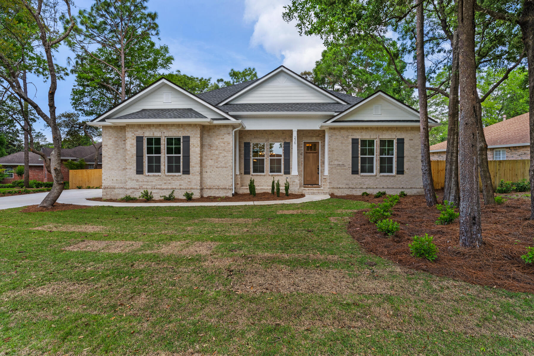 Tucked away in the highly desirable SWIFT CREEK neighborhood, this beautiful new construction home boasts 5 bedrooms/ 3 bathrooms, and an OFFICE, plus a 3 car garage. This energy-efficient, open-flow floor plan is 2900 sqft of functional living space. At the center of the home is the family room, dining room, and kitchen which are large enough to host any size party, yet cozy enough for day-to-day living. The gorgeous gas brick fireplace is a spectacular highlight. The kitchen cabinets, and massive center island! Check out the Cafe 24' counter depth French door refrigerator. The smartly designed walk-in pantry with wood slatted shelving and beverage mini fridge which makes organization and storage a dream. Just past the pantry is a fantastic utility room for your laundry needs and wants!