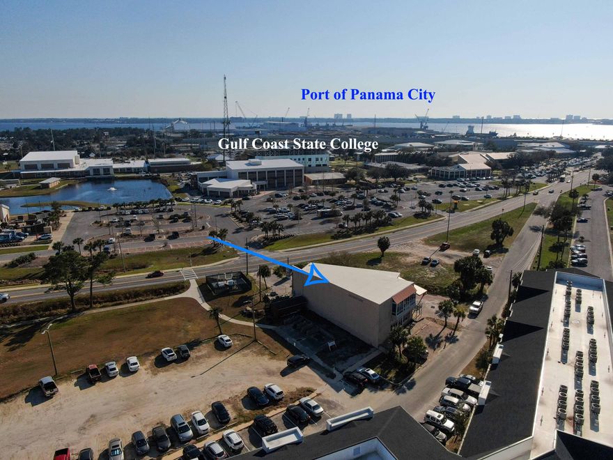 Prime unique location/opportunity. This is the only privately held building on FSU/GCSC campus in an ideal location within 1/4mile of port PC, naval base & both college campuses. Imagine the possibilities. Owner may consider subdividing office space but prefers to lease the entire property. Ample parking, elevator, ADA compliant and 2 handicap parking spots. Multi year lease preferred, 1 year min lease.