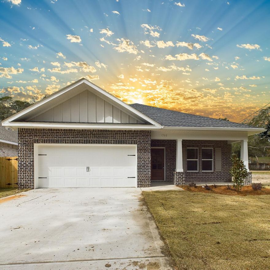 Builder will pay for Doc Stamps, Title, Final Survey, and 2% of Buyer's Closing Costs and give you a Yeti Haul Cooler!! Don't miss out on these amazing incentives! Must be under contract by 5/31 and close by 6/30.  Welcome to a stunning 4-bedroom, 3-bathroom home designed with modern elegance and thoughtful details. This property features high-quality finishes, including a spacious open floor plan, luxury vinyl plank flooring, and a well-appointed kitchen with quartz countertops, soft-close cabinetry, and stainless steel appliances. One of the highlights of this home is the front bedroom, complete with a private en suite, perfect for added convenience. Extras include a fenced yard, blinds (buyer can select from available options!), and a refrigerator. Property is under construction - photos used are of similar floorplan. Finishes and details will not be exactly the same. 