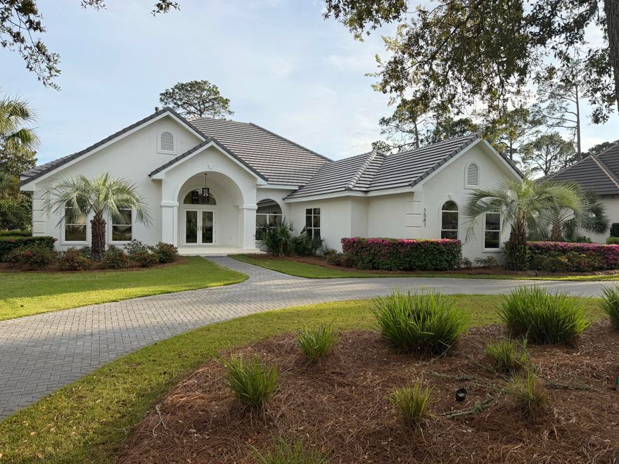 New Photos Coming Soon..!  Location, Location, Location! This one level home in the beautiful gated Sandestin Golf and Beach Resort is located along the signature ''Island Green'' hole of the Raven Golf Course. Enjoy beautiful lake and golf course views from the formal living, kitchen, breakfast nook, family room, master bedroom and an additional bedroom. You will no doubt want to entertain friends and family in this 3277 sq. foot home, heated pool with hot tub and the outdoor built-in grill.