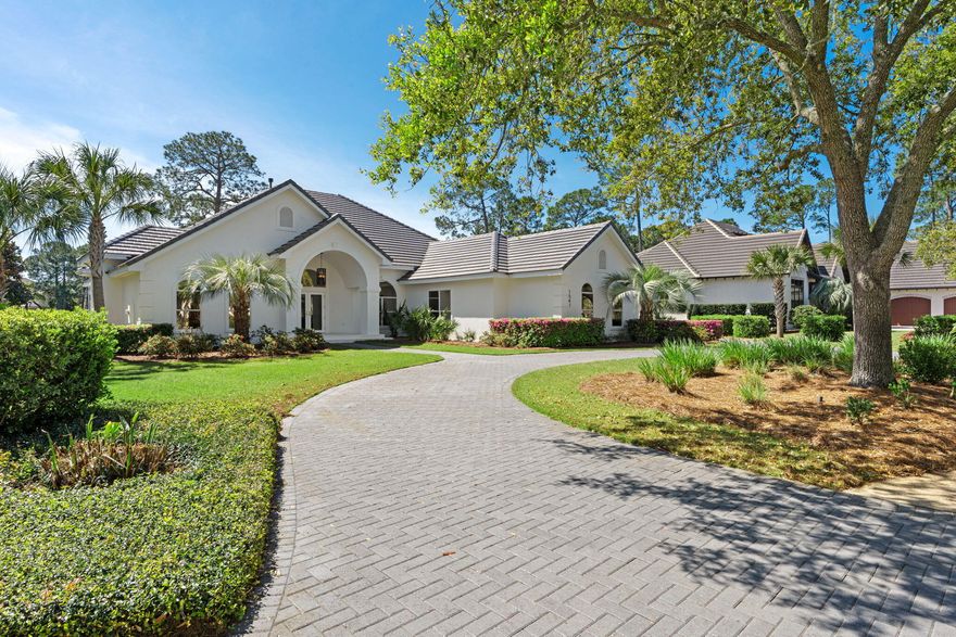 Check it out...! Location, Location, Location! This one level home in the beautiful gated Sandestin Golf and Beach Resort is located along the signature ''Island Green'' hole of the Raven Golf Course. Enjoy beautiful lake and golf course views from the formal living, kitchen, breakfast nook, family room, master bedroom and an additional bedroom. You will no doubt want to entertain friends and family in this 3277 sq. foot home, heated pool with hot tub and the outdoor built-in grill.