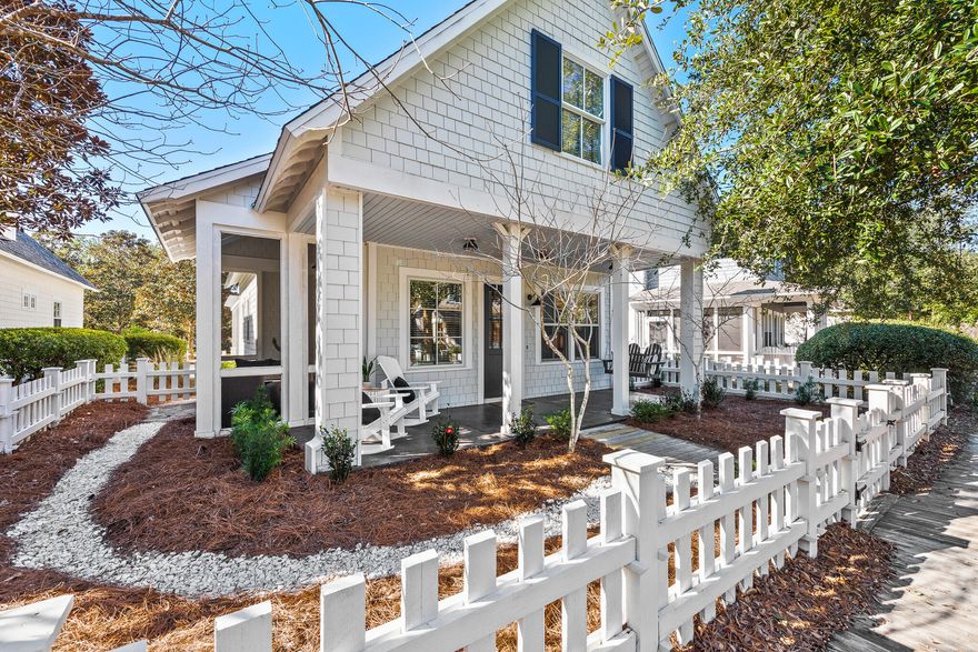 Through the private gates of Watersound Beach lies the quintessential beach cottage, ''Seabatical''.  Charm does not begin to describe this coveted property.  A touch of love fills the home as you enter, warming the heart.   This wonderful 3-bedroom, 3-bathroom home will sleep 8 guests comfortably. With its warm, relaxing rooms and tranquil surroundings, this will be your perfect getaway for any occasion or ''just because.'' You will be welcomed by an open family gathering space with 18 feet ceilings, showcasing beautiful coastal decor with no detail left untouched when entering the home.