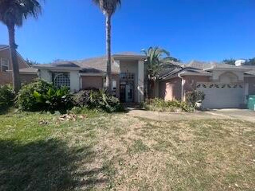 This waterfront community REO property comes with amazing potential! Conveniently located to Hurlburt Field, Eglin Access, Beaches, Shopping, and so much more - this Brick/Stucco home has 2 car garage, fenced back yard, and enclosed sunroom/patio area. A uniquely designed floor plan, inside you will find split bedroom design with a 1/2 bath guests that is also connected to a large office, built in shelving, high ceilings, and a large master bedroom that opens to the enclosed patio. The master bath is large as well and has walk in closets, garden tub and shower. Multiple living spaces in this 2378 sf home, including living space with fireplace next to the kitchen. This one is a must see to appreciate the opportunities. Home is financeable with escrow (I/E).
