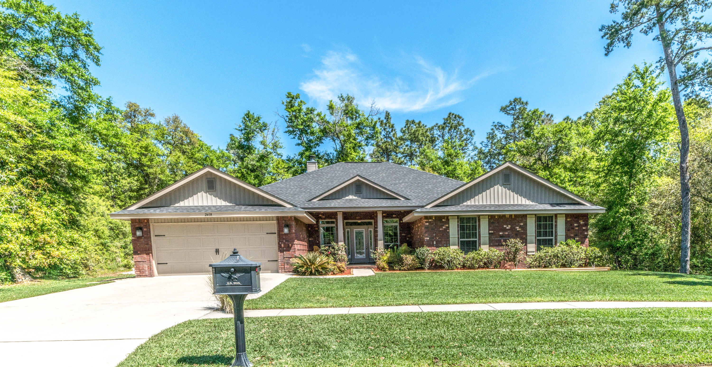 Welcome to BEAUTIFUL NANTERRE!!! A gorgeous European style subdivision that is a hidden gem tucked away in North Crestview. The area offers a secluded country feel with all of the conveniences of shopping and schools located just 3 miles from the NEW Publix and Winn Dixie. Come and look at this nearly new former model home that boasts 4 bedrooms, 2 & 1/2 bathrooms, HUGE kitchen with granite galore, office, formal dining room, enormous living room with a wood burning fireplace, covered porch, newly installed patio, privacy fenced back yard, two car garage, and much more! This home is a one owner well loved home and is a MUST SEE!!! Buyer to verify all measurements. Home comes with the option to keep a Bonded Builders warranty and has a transferable termite bond on the home.