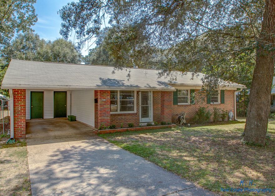 LIVING LARGE in this centrally located BRICK home with 2 living areas, 4 bedrooms, freshly painted, NEW CARPET, updated kitchen, and HUGE FENCED IN YARD with shed that has electricity! This home has something for everyone! The kitchen has been upgraded with an abundance of cabinet space, to include SLIDE OUT SHELVING, Corian counter tops, GAS STOVE, and tiled flooring. The front three bedrooms (one is currently used as an office) share an updated full bathroom. The back of the home has a SPACIOUS FAMILY ROOM (over 500 square feet!), EXTRA LARGE master bedroom with separate FULL BATH to include a WALK-IN SHOWER. The backyard is fully fenced, with a large patio and gas hook up for the BBQ. This neighborhood has NO HOA!