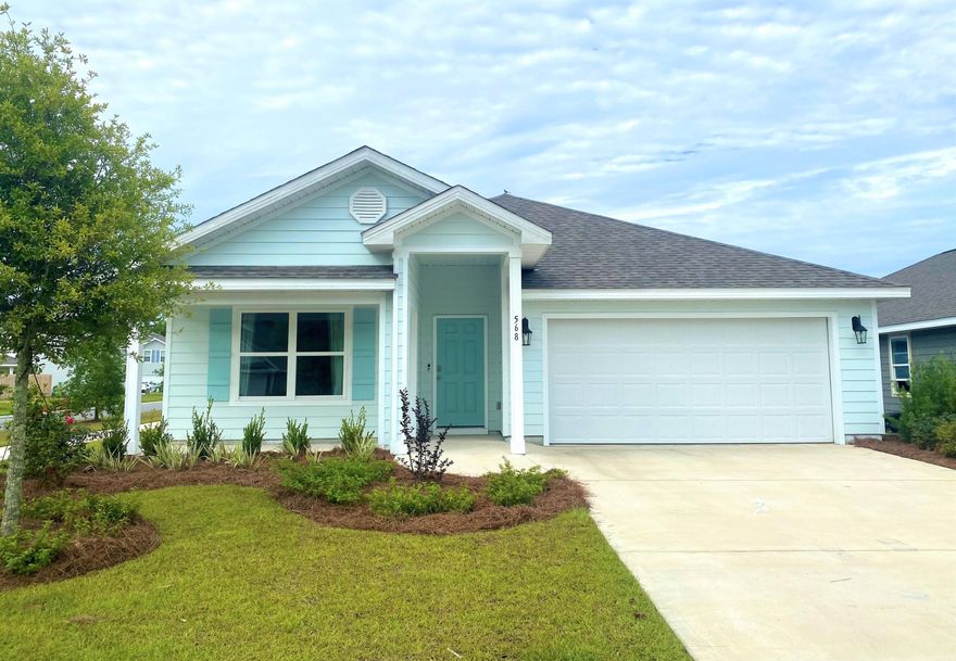 Welcome to Mill Cottages located in the Hammock Bay community! The Cali floor plan is a 4-bedroom, 2 bath, and 2 car garage home. As you enter this home, you will notice the beautiful shaker style cabinetry, and laminate countertops in the kitchen and bathrooms. Vinyl flooring is throughout the common areas of the home, and plush carpet is in all bedrooms. The home also features Whirlpool stainless steel appliances which include an electric range, microwave and dishwasher. Hammock Bay is located on the Choctawhatchee Bay, and a short drive to the white-sand beaches and emerald waters of the Gulf of Mexico along Scenic Highway 30-A.