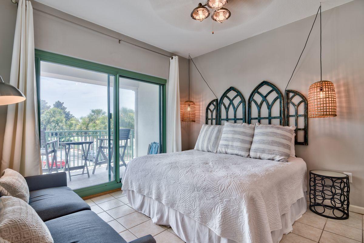 Located between Alys Beach and Rosemary Beach, this recently updated condo is the perfect vacation rental property. An expansive wrap around balcony provides the ideal space for morning coffee and sunset cocktails, creating an inviting indoor/outdoor living experience. Inn at Seacrest beach owners and guests have their own private pool and hot tub, and have golf cart tram service to the beach during season