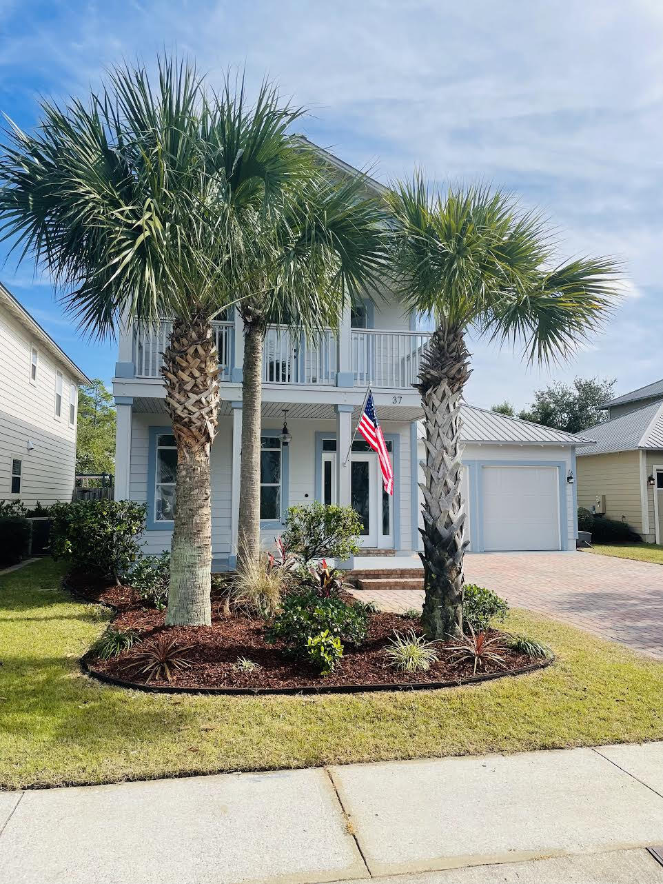 This newly renovated 2 story home in Eagle Bay has some great features. It is a 3 bedroom 2.5 bathroom that has been newly painted throughout, all new stainless steel kitchen appliances as well as granite countertops. . Brand new 65 inch wall mount flat screen TV in living room! This home features a master bedroom on the second floor with a cedar lined walk in security closet in addition a secondary closet. It has a large two car garage with an extra storage rack. This home also has a hurricane protection system for all windows and doors.