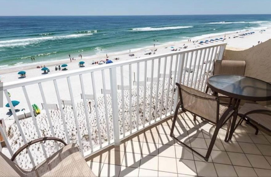 Finally! A gorgeous, updated two bedroom unit directly Gulf front with stunning views from the private balcony. This 6th floor balcony is one of those rare units that jut out allowing for unobstructed view both east and west. Kitchen has magnificent granite oversized breakfast bar and countertops. Both bathrooms have been updated with beautiful vanities, light fixtures and cabinets. The master has a lovely walk in shower and the guest bath has a jetted tub. Other features: Washer/dryer, tile floors, mirrored wall, new hot water heater 2019, new AC 2018, new drapes, new living room sofa & chair, new balcony furniture. IEC amenities: lighted tennis, Gulf front pool, exercise room, party room for owners, bbq grills, covered parking, on site rental office.