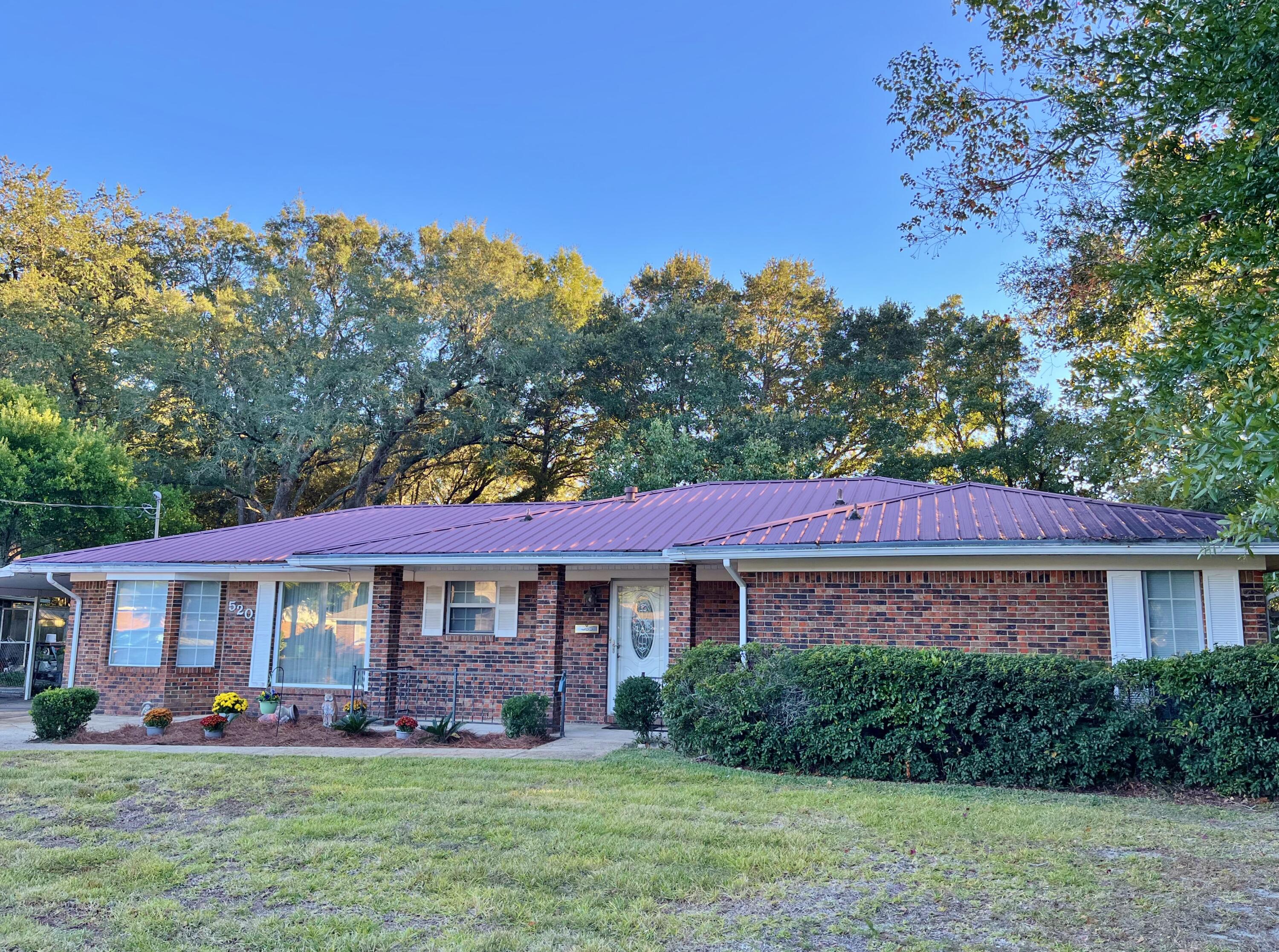 This 1 owner home was built to last! All brick 3 bedroom 2 bath home with Florida Room, breakfast nook, kitchen with Corian counter tops, smooth top stove and built-in oven. Formal Dining room easily could double as an office, or additional living area. Large laundry room/mud room, has plenty of additional storage space. Master bedroom is large with 2 closets, and master bath. 2 additional bedrooms are across the hall. Fenced in backyard has a covered patio, small gazebo area and fantastic workshop with electricity. Large carport and oversized driveway for RV, boat, parking. This is an estate sale and everything is being sold 'As Is.' Close to Eglin AFB, schools, shopping, and nearby public waterfront park with boat launch. Ready for a new owner to make it their very own, special home.