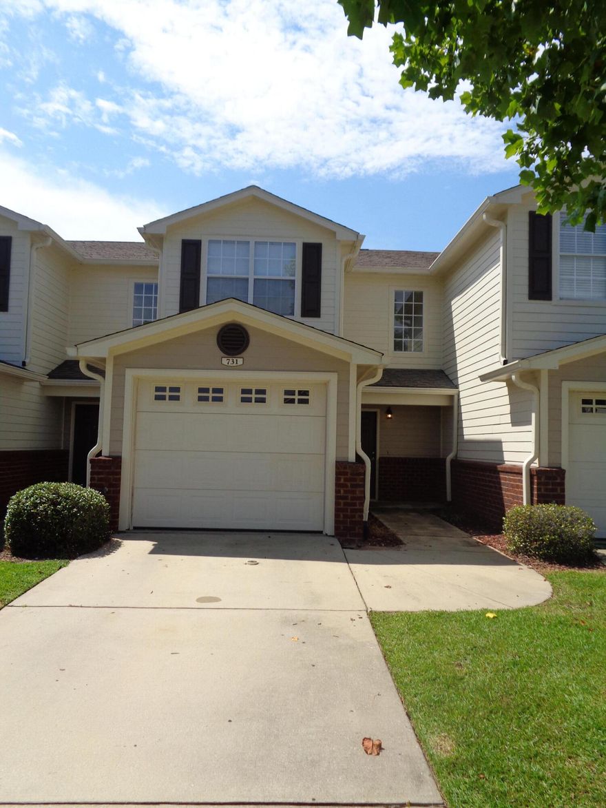 VACANT & MOVE IN READY!  Located South of I-10, within minutes of Duke, 7th Special Forces & Eglin, in Eagles Landing. 2 bedroom, 2.5 bathroom with a single car garage, under stairs storage. Lots of crown molding, ceiling fans in living and bedrooms. There are two masters with en-suite bathrooms. Both bedrooms have a walk in closet, back master has an additional smaller closet. Kitchen has flat top stove with microwave, refrigerator with ice maker, dishwasher & disposal.  Measurements are approximate, verify as needed. Selling Brokerage & Eagles Landing Townhomes are owned by the same parent company.