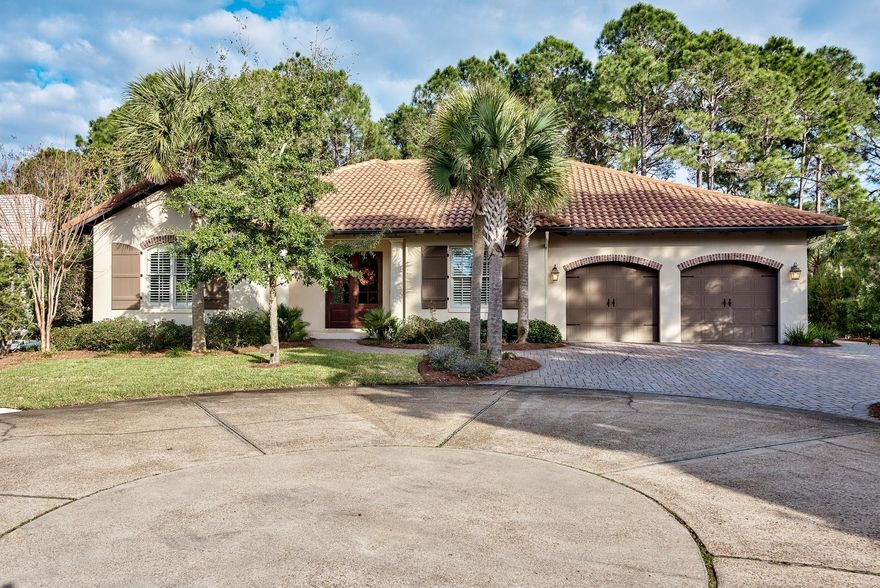 Overlooking the 11th fairway of the Burnt Pine golf course, this custom built, single story home with open floor plan complements today's modern living. The master bedroom and each of the two large additional bedrooms offer en suite baths and large walk-in closets. The office with a built-in desk is part of the master suite. You'll love to cook in the beautiful kitchen with custom cabinets, Bosch and Jennaire appliances, gas range, granite countertops and island with breakfast bar. The living room gas fireplace is a focal point and the built-in whole house and exterior stereo system adds to your entertainment pleasure. The large laundry room includes custom cabinets, utility sink and built-in desk. The screened lanai with beautiful golf course views is home to the outdoor summer kitchen.