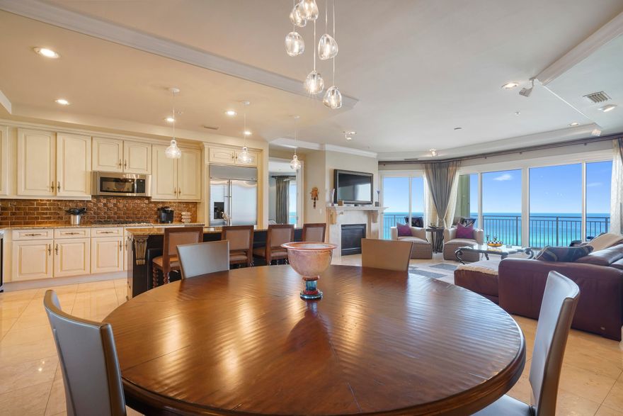 From the moment you arrive, this spacious three bedroom, three bath gulf front villa at Grand Dunes offers a rare opportunity to create your own vision of refined coastal living. Located on the tenth floor, the villa enjoys sweeping, uninterrupted views of the emerald waters and sugar white sands that define the Miramar Beach shoreline. With 2,320 square feet of thoughtfully designed living space, every room is positioned to take full advantage of the breathtaking Gulf views, including all three bedrooms. 
The villa is offered furnished, with select artwork and personal pieces excluded, and welcomes you through a private entry foyer into light filled interiors framed by expansive views. Generous 9.5 foot ceilings and tall interior doors enhance the open feel, while a blend of polished travertine and hardwood flooring provides a timeless foundation. The living area features a natural gas fireplace with a limestone surround and integrated surround sound, creating a comfortable space for gathering and relaxation.

The kitchen is well appointed with granite countertops and bar, custom cabinetry, and a premium stainless steel appliance package. Highlights include a double oven, 5 burner natural gas cooktop, wine cooler, "Scotsman" crushed ice maker, and an oversized pantry with roll out shelving, offering both function and flexibility for personalization.

The gulf front primary suite and guest spaces provide privacy and direct water views, while the baths feature seamless glass showers and quality finishes. A custom dry bar in the gulf front guest room or office adds versatility to the floor plan.

Additionally, the HVAC system was replaced in 2023 and the hot water heater in 2019, providing improved comfort, efficiency, and lasting peace of mind.

Step outside to the expansive gulf front balcony, offering more than 350 square feet of outdoor living space. With ample room for seating, ceiling fans, a built-in natural gas grill, and hurricane shutters for peace of mind, this balcony is the perfect place to enjoy sunsets, sea breezes, and the calming sound of the waves.

Grand Dunes boasts exceptional amenities: ultra-quiet interiors, semi-private elevators, 24-hour security, gated entry, lush landscaping, two levels of gated underground parking, a private heated pool, an Owner's Lounge with Fitness Room, guest suites, 200' of deeded beach, a Gulf-front lagoon-style pool with a sparkling waterfall, and premium beach service.

Grand Dunes is the "Emerald Coast's Most Desired Rental Restricted Beachfront Development"

Call us today to set up your private viewing of this beautiful Villa today!