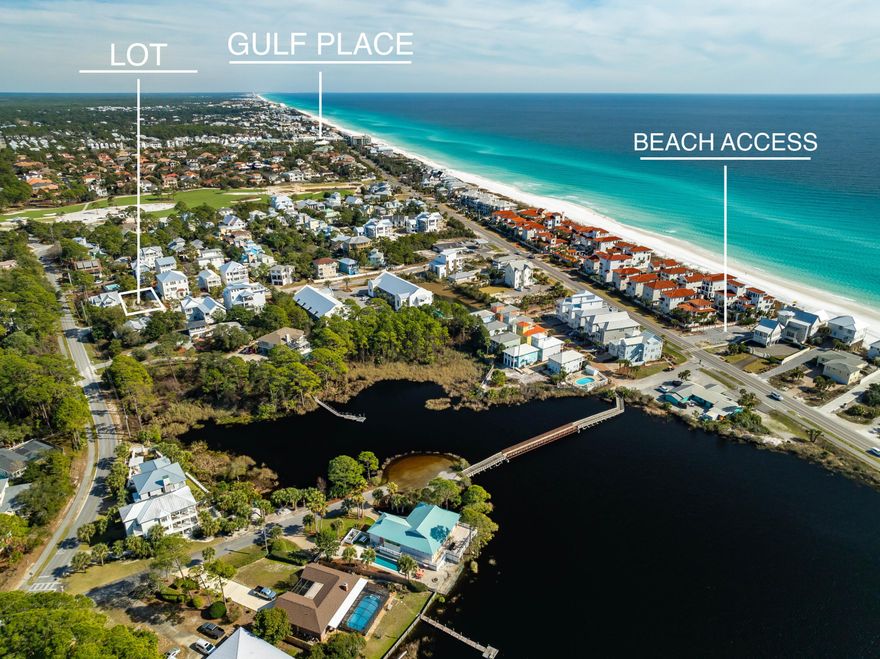One of the few remaining vacant lots nestled in a quiet, charming neighborhood with a 5-minute walk from the Beach Access and a 3-minute ride to Gulf Place!Spanning 59' x 110', this lot's blank canvas offers a pristine opportunity to build your dream beach retreat. Its ideal location and easy proximity to beach access make for a fitting local to plant roots for your beach home or investment property. Located just a 5-minute walk from the public beach access, you'll enjoy effortless days in the sun, sand, and surf. Plus, you're only a 3-minute drive to the heart of 30A's iconic Gulf Place, known for its dynamic mix of shopping, entertainment, and eateries--including the ever-popular Shunk Gulley Oyster Bar. Gulf Place is a vibrant, beachside community located along Scenic Highway 30A. Known for its laid-back charm and colorful coastal architecture, Gulf Place offers a unique blend of boutique shopping, casual dining, local art, and live entertainmentall steps from the beach. It's home to several beloved local establishments, including the ever-popular Shunk Gulley, a go-to spot for fresh seafood, Gulf views, and live music. Other favorites, like Pizza by the Sea and Papa Surf, make it a great place for everything from brunch to a date night. Don't miss this rare chance to invest in lifestyle and location in a thriving area with both tranquility and convenience at your fingertips - before it's gone.
