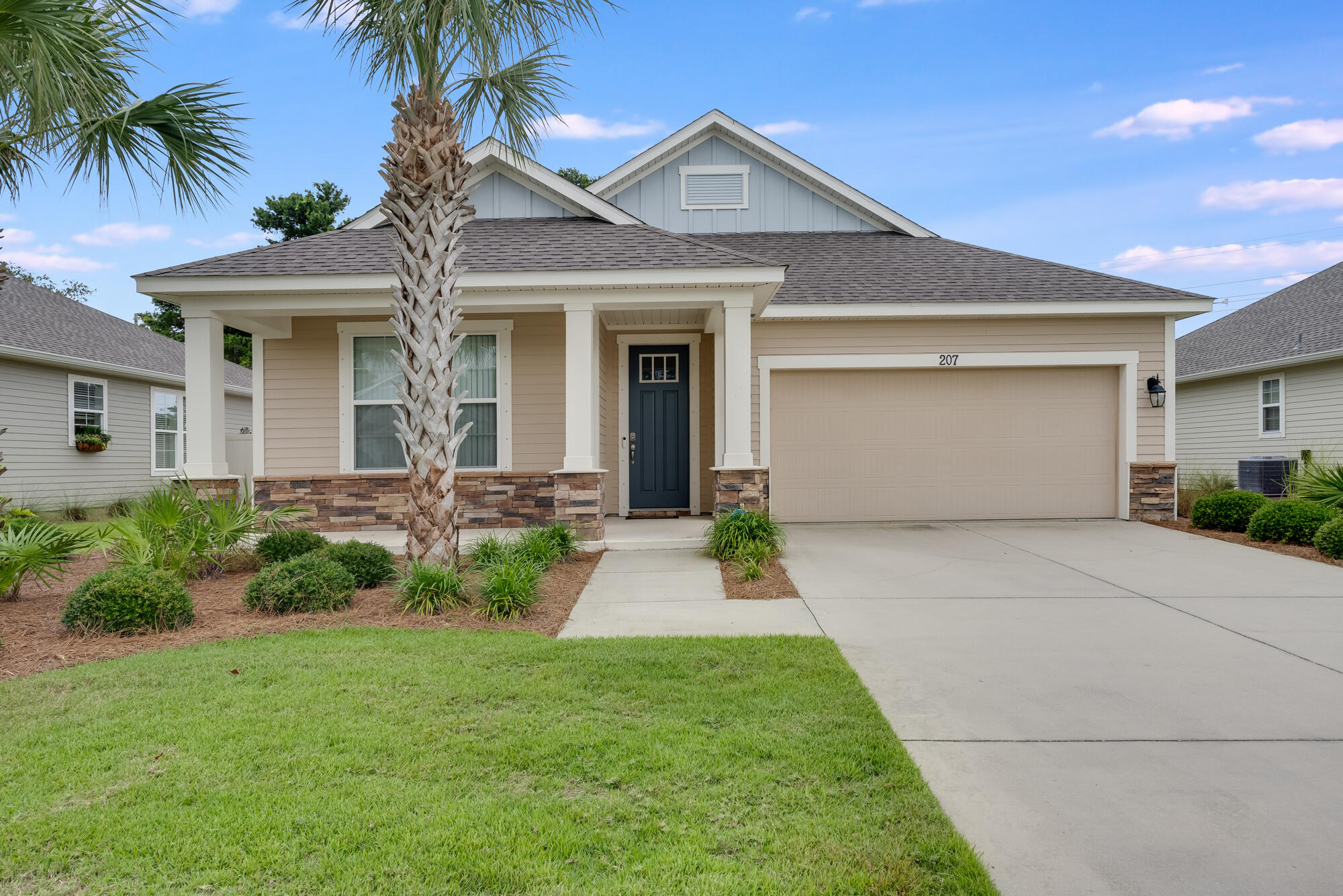 Welcome to 207 Blue Sage Road, nestled in the highly sought-after Panama City Beach, Florida. This stunning home exudes elegance, sophistication, and comfort from the moment you arrive. The impeccable curb appeal and charming exterior are sure to impress every guest. This beautifully maintained property features a brand-new roof, reflecting the meticulous care given to every detail of this home. Inside, a perfect blend of modern design and timeless elegance awaits you. The spacious living area is bathed in natural light, creating an inviting and airy atmosphere. The kitchen is a true masterpiece, equipped with modern, efficient appliances including a new dishwasher and a convenient trash compactor. Designed for both style and functionality, it adds a touch of contemporary comfort to your daily life.
The bathrooms have been recently upgraded with new shower doors, providing a spa-like experience in the comfort of your own home. They are the epitome of luxury and style.
One of the standout features of this home is the absence of carpeting, making maintenance and cleaning a breeze. This is an ideal feature for those seeking a hypoallergenic environment, combining modern rustic appeal with practical ease of living.
Every aspect of this property has been carefully curated and exquisitely designed to offer a blend of luxury and comfort. 207 Blue Sage Road is more than just a house; it's a lifestyle. Experience contemporary living that harmonizes style, elegance, and functionality. This home promises a future filled with fulfillment and satisfaction, waiting for you to make it your own.