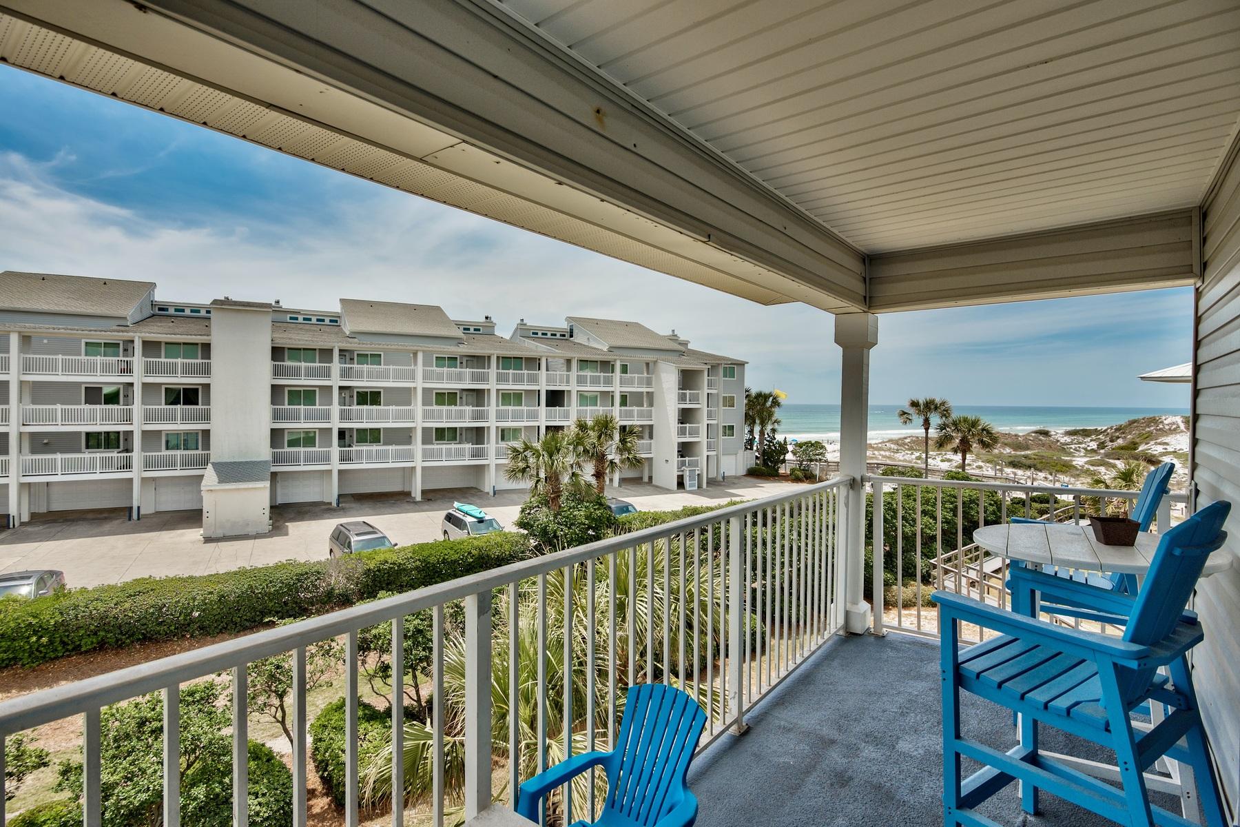 This family friendly condo sits on the highly desired third floor. Beautiful Gulf views from both the living area and master bedroom are rare and make his unit great for rental income.Located just steps away from the beach between famous Seaside and Rosemary Beach, this building offers the vacationer fishing in the nearby lakes or Gulf of Mexico, bike riding along Scenic 30A and more!Condos in this building do not come available often and with this view this one will not last long so schedule a showing today.
