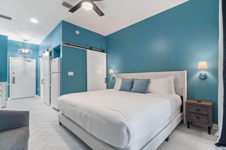 This Seacrest Beach coastal luxury studio is the perfect destination for your vacation of a lifetime! Stay in this gorgeous studio across the street from the beach and nestled between beautiful Rosemary and Alys Beach on 30A. Rosemary Town Center is just a short stroll or bike ride away. Alys Beach offers concerts on the green under the stars. This unit is very private on the end of the building-steps away from the beautiful pool and hot tub. Parking is directly outside front door!