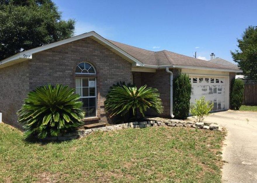 REO. All brick 3 bedroom / 2 bath home in a great location close to both bases. Features include living room with cathedral ceiling, eat in kitchen with breakfast bar, tile floors & pantry. The master bedroom offers double vanity & walk in closet. Enjoy evenings on your covered back patio. Don't miss out on this great home.