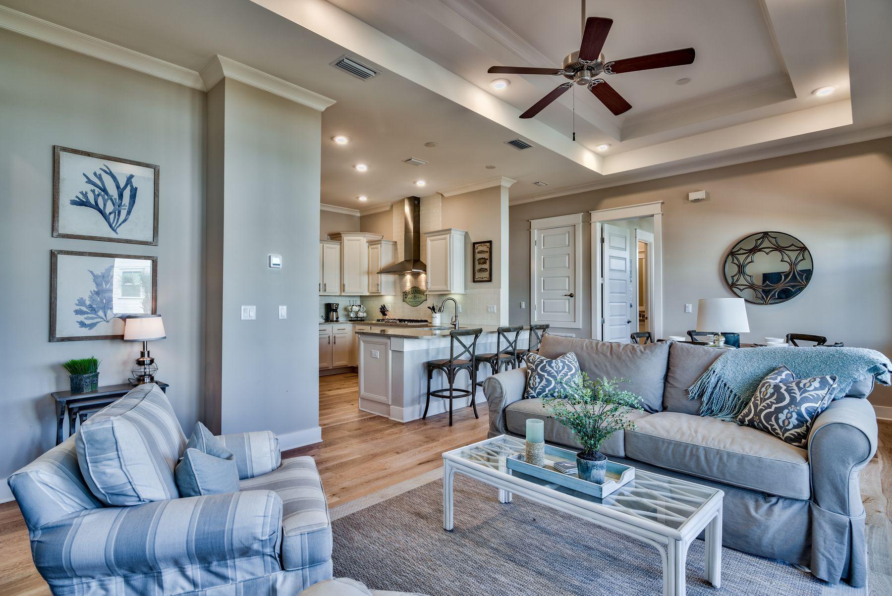 Buyers will love being able to unpack their swimsuits and begin enjoying the beach lifestyle in this beautifully furnished condo by Stock & Trade. And if an investment is the goal - this unit is already on a rental program so owners can benefit from income from the day of closing! Just around the corner from the northwest entry to the gorgeous lagoon pool. Just a few steps further and they will enjoy all the amenities of food, shopping, concerts and movies on the big screen at The Hub across the street.