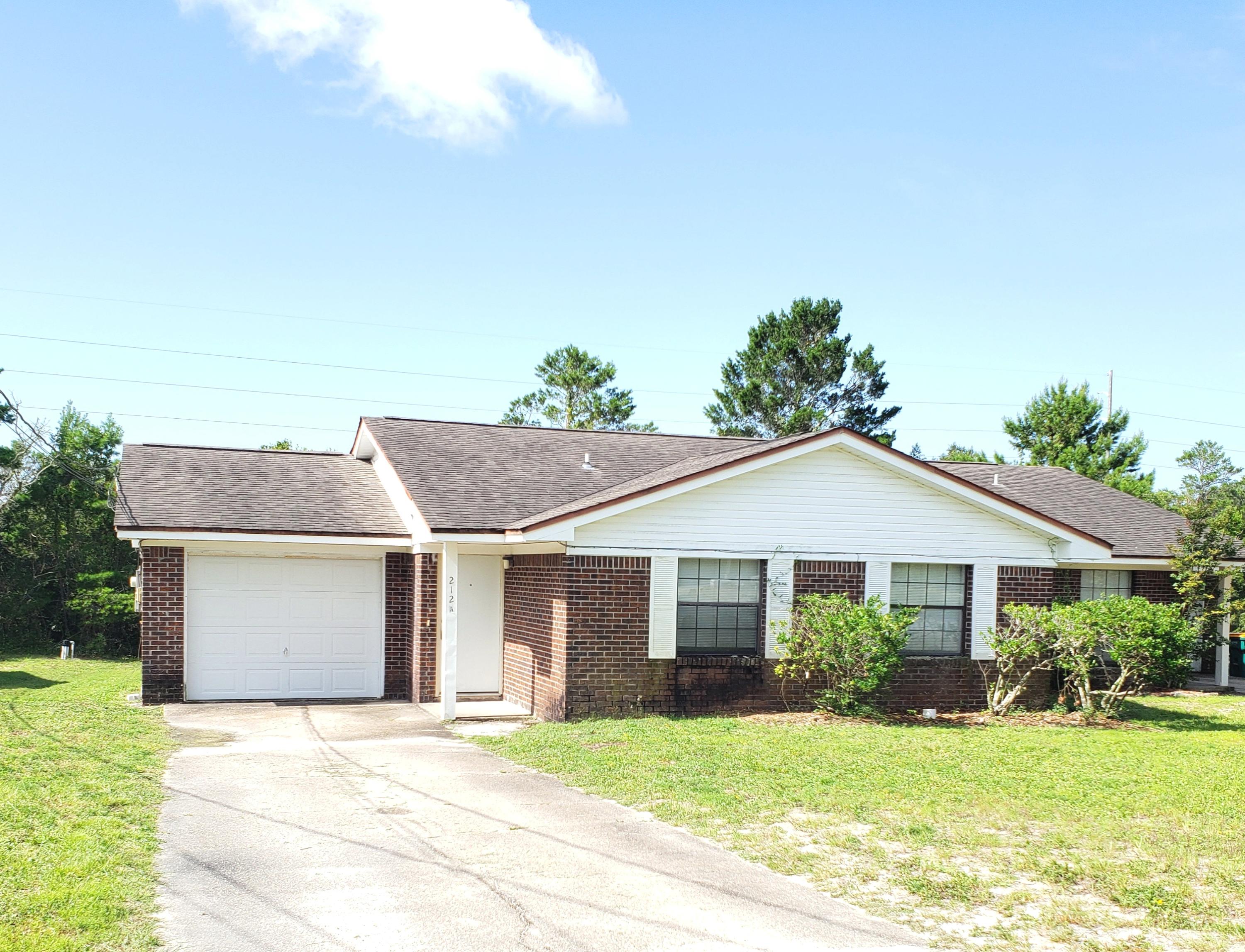Single story duplex in Mary Esther. Updates include new flooring throughout (luxury vinyl plank and carpet) and a full interior paint (light neutral gray) throughout. Master bedroom has a private half bathroom. Yard service included - yard is not fenced. Spacious driveway with extra parking. Owner has requested no pets, this is not negotiable. Available for immediate occupancy. *All Coastal Realty Services residents are enrolled in the Resident Benefits Package (RBP) which includes renters insurance, HVAC air filter delivery (for applicable properties) and our best-in-class resident rewards program, and much more! More details upon application.*