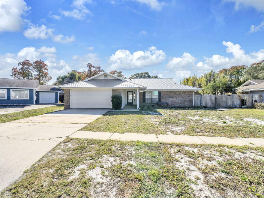 LOCATION! LOCATION! This spacious home with over 1,514 square feet is ideally located on a cul-de-sac in West Destin just minutes to schools, parks, beaches, shopping, the Harbor District and within 20 miles of Eglin AFB & Hurlburt Field. Step inside to an inviting living area filled with natural light and a fire place that flows directly into the kitchen and dining area, perfect for everyday living or entertaining. All three bedrooms are well-sized, and the master bedroom includes a spacious walk in closet and bathroom ensuite. Enjoy Florida living year round with the spacious screened in porch that overlooks the expansive 0.36 acre lot with a fenced in backyard. Updated new HVAC in 2023! Not to mention, this home features a two car garage that offers ample room for parking and storage! This home is just minutes from the white-sand beaches, HarborWalk Village, and all the shopping, dining, and entertainment Destin is known for! Whether you're looking for a primary home, second home, or investment opportunity, 1120 Quail Circle is ready and waiting for you. Schedule your private tour today!
