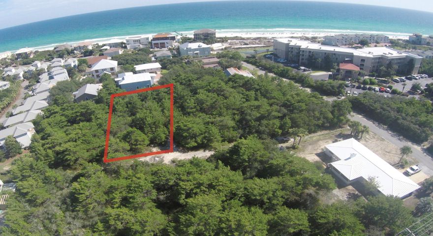 Large lot south of 30A with Gulf views. Short commute to beach access with lifeguard on duty. This beach access also has restrooms & picnic area. No HOA fees or build out time.