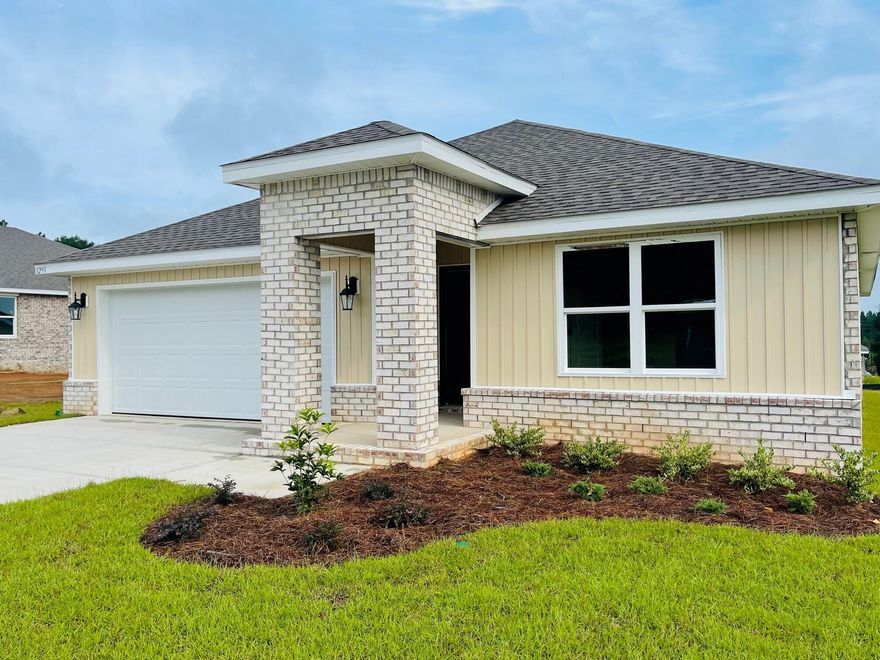 NEW CONSTRUCTION in Homewood estates community. The Cali model, one of our most popular floorplans. A sought-after open design for comfortable everyday living & entertaining. 4 bedrooms, 2 baths, covered patio & 2 car garage.  Fabulous kitchen features stainless appliances, gorgeous granite, smooth-top range, built in microwave, quiet dishwasher, corner pantry, island bar, beautiful wood look flooring throughout & PLUSH carpet in the bedrooms. The Smart Home Connect System includes several convenient Smart Home Devices you will enjoy. Bedroom 1 & adjoining bath offers a large walk-in closet, double granite vanity sinks & lg. 5' shower. STYLISH home, AWESOME curb appeal. Easy drive to the airport, military base, beaches at Ft. Walton/Destin area. Fast Growing Crestview area.  Must See.