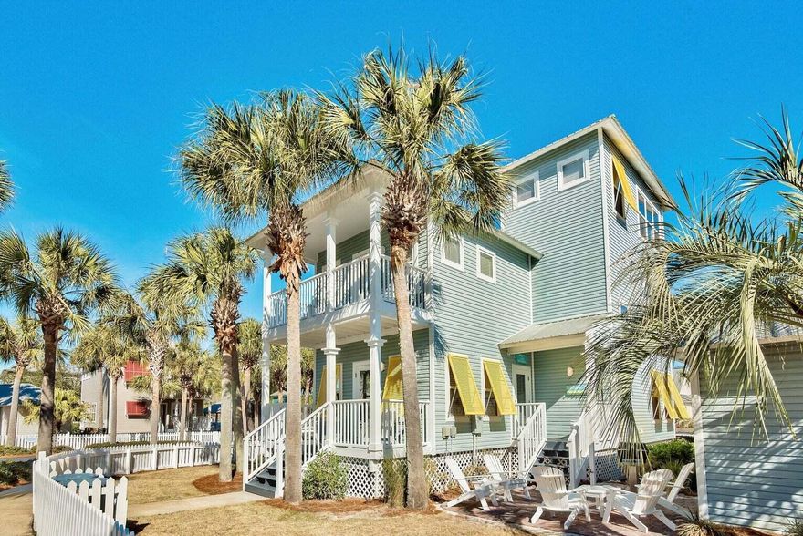 9 Gulfside Way sits on a large, corner lot and features 2 spacious porch areas to encourage you live the full Florida, outdoor lifestyle. With a full renovation, this charming beach home provides 3 bedrooms, 3 full bathrooms, plus an additional loft area with custom built-in beds and a view of the Gulf of Mexico.  Entertaining is easy with an open kitchen to living area concept on the first floor, all tiled for cleaning with convenience. The kitchen is equipped with stainless steel appliances, granite countertops, a bar area, and additional storage for traveling or Owner needs. On the second floor you will find the Primary Suite with a private balcony, as well as, 2 additional bedrooms. The Primary en-suite has dual vanities with a large walk-in tiled shower and glass door enclosure.  The secondary bathroom has a tub to shower combination with sink area.  Each room maintains a vibrant color scheme, making guests, friends, and family feel right at home! The exterior of the home is complete with a carport and storage closet, gas grill and brick paver sitting area, and an outside shower. Gulfside Cottages is a 28 homesite community that maintains a community swimming pool, charming streets, and deeded beach access onto the sugar white sand of the Emerald Coast. The neighborhood is golf cart friendly and is within close proximity to Silver Sands Premium Outlets, Chic-fil-A, and dozens of other local shops and restaurants. Whether a primary residence, second home, or vacation rental this home will have you enjoying all that Florida has to offer!

This property, known as The Happy Crab, has $85,000 on the books for 2023 and counting!

Renovations: New windows (2022), Built-In loft beds installation (2022), 1st floor AC (2022), replaced BOTH water heaters (2020), exterior gas grill installation (2023) plus some added furniture, smart televisions, and d??cor!