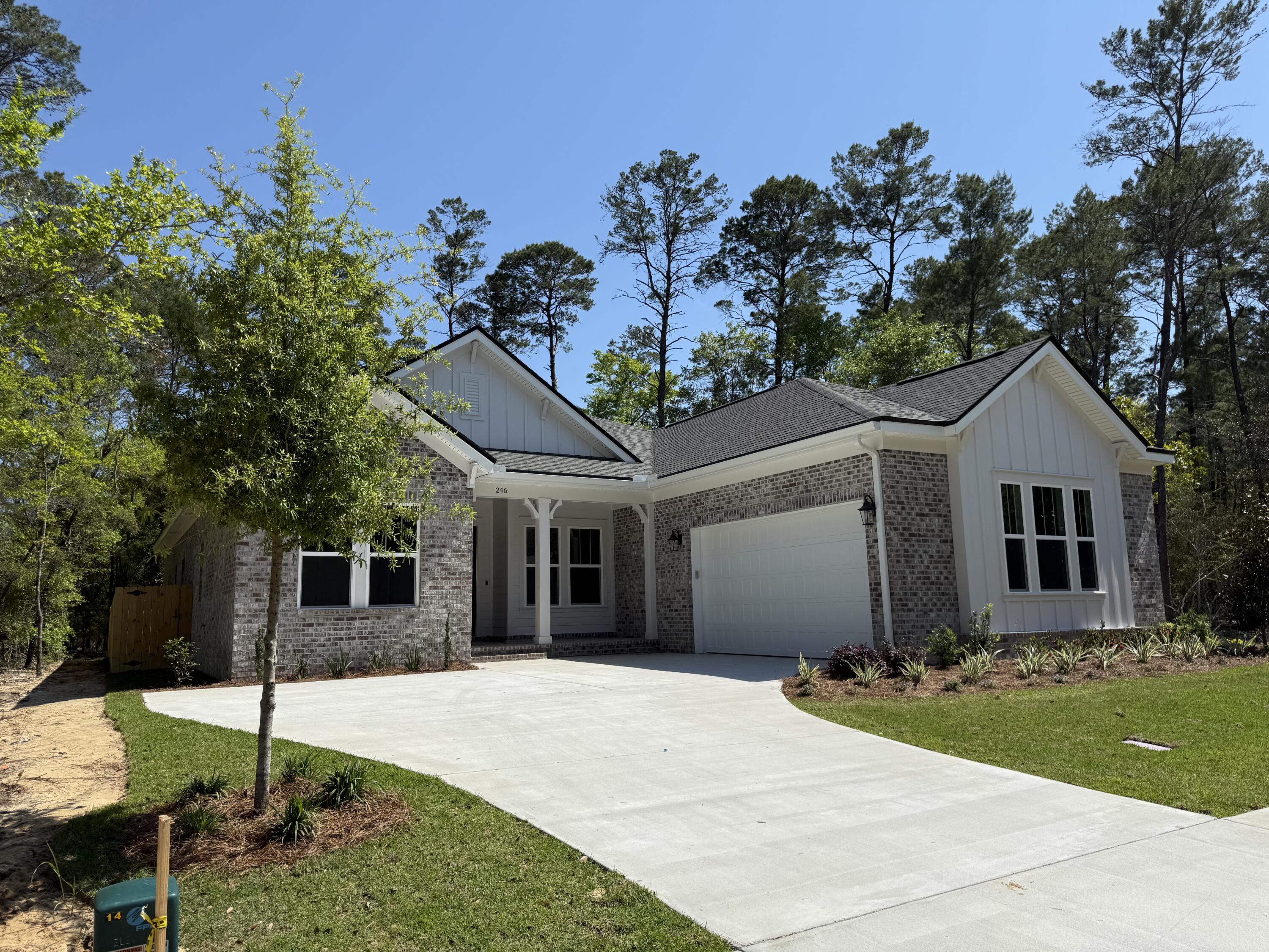 CONSTRUCTION COMPLETE! New,Craftsman style, 1 story home in PH 11 Deer Moss Creek in NICEVILLE, FL ! 4 bedroom, plus a flex room and 3 baths. 2,513 sf. BUILDER OFFERING BUYERS $10,000 Closing Costs OR Rate Buy DOWN. DEER MOSS CREEK is a Master Planned community with a charming, single family homes & commercial properties all set amongst tree lined lots, walking paths, sidewalks, parks and more .The Hickory model, has an open floorplan, large kitchen island, breakfast nook & a separate flex room, for an office or dining room. The kitchen and baths boasts white, wood shaker cabinets quartz counter tops & SS appliances. The master suite is on one side of the home w/a separate shower & soaker tub. Community pool, clubhouse, childrens park to use in Ph 2. 1/2 BBall ct & nature trails.